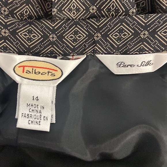 Talbots Women’s Size 14 Pure Silk Black & Beige Dress Slacks  Great Condition - Picture 6 of 8